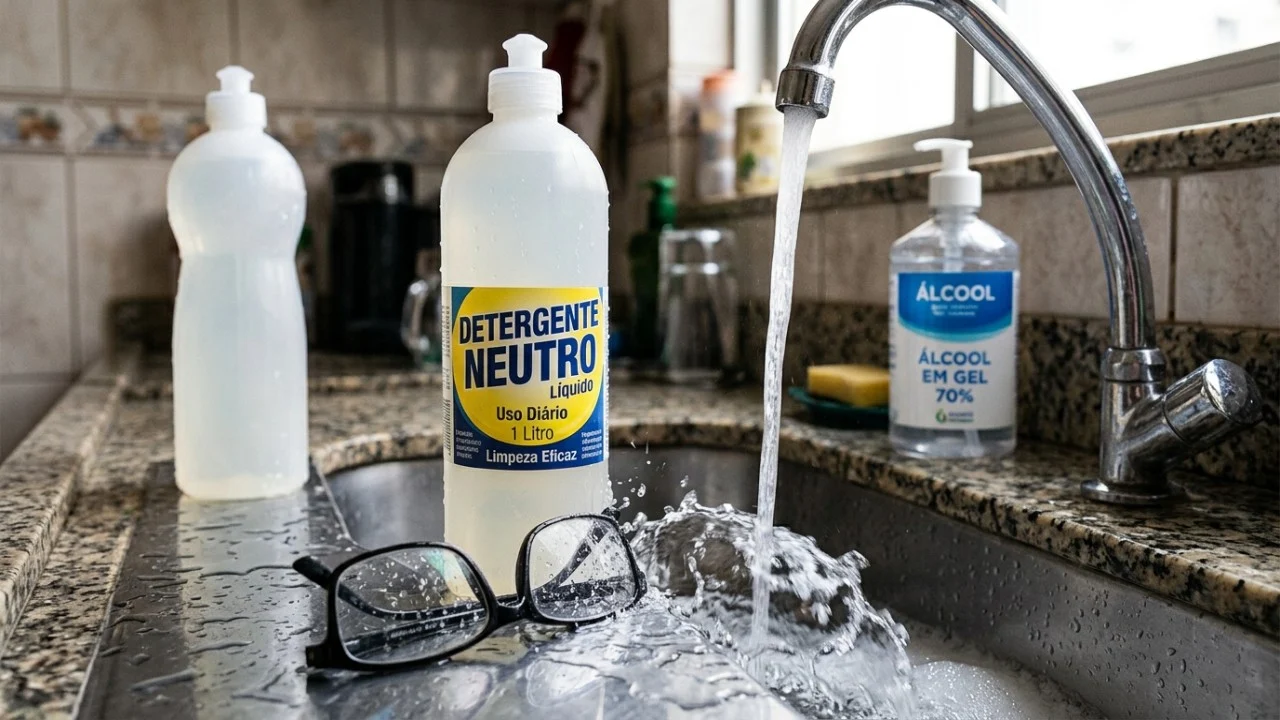 Óculos embaçados? Mergulhe em água fria com detergente neutro: o truque de limpeza usado por especialistas para deixar as lentes como novas O uso de água fria e detergente neutro remove a oleosidade sem danificar as camadas protetoras.