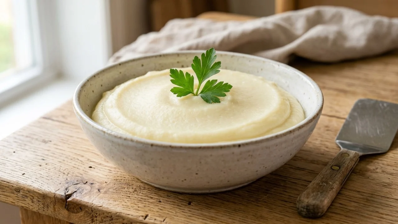 Para deixar o purê de batatas mais liso e cremoso, cozinheiros incorporam o leite ainda quente aos poucos, evitando esfriar as batatas durante o preparo Manter a temperatura estável dos ingredientes evita o choque térmico que endurece a massa e garante uma textura totalmente uniforme.