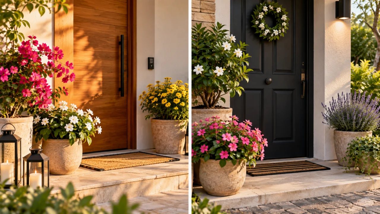 Flores na porta de casa têm significado? Entenda o simbolismo de espécies e cores, além dos cuidados para escolher plantas adequadas ao espaço da entrada.
