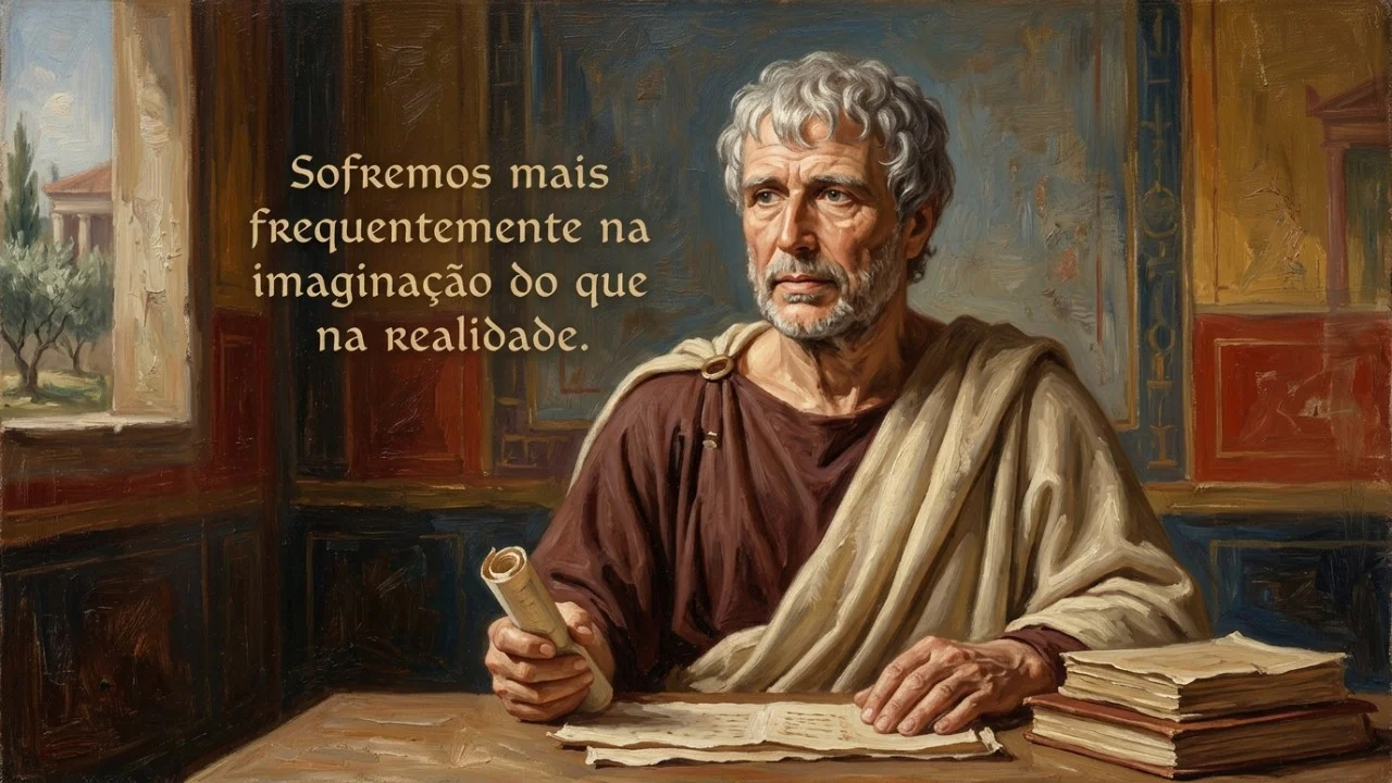 O estoicismo ensina a examinar impressões ruins com lucidez para evitar a ansiedade.