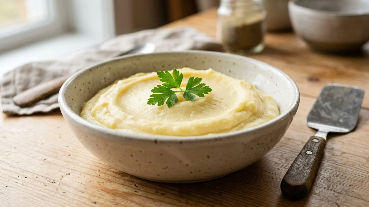 Para deixar o purê de batatas mais liso e cremoso, cozinheiros incorporam o leite ainda quente aos poucos, evitando esfriar as batatas durante o preparo Espremer as batatas ainda fumegantes e hidratá-las com cuidado assegura um resultado caseiro brilhante, macio e de alta qualidade.