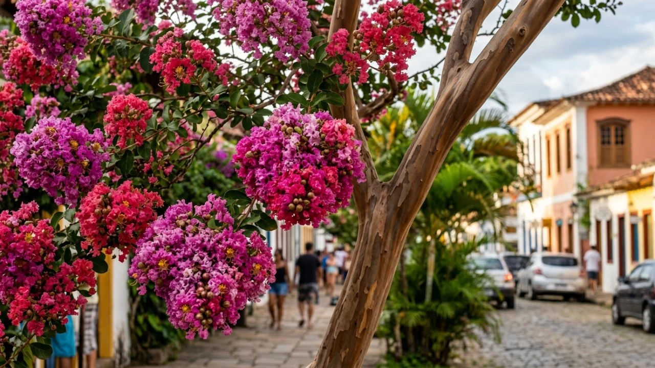 A árvore que cresce muito rápido, oferece uma sombra bem fresca e tem flores que formam um verdadeiro tapete celestial As raízes pivotantes do resedá descem verticalmente e protegem a integridade do pavimento.