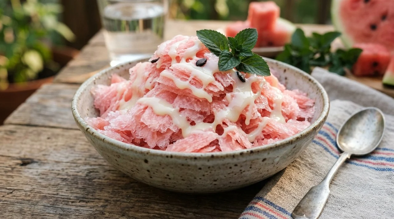 A técnica culinária aproveita a alta concentração de água da fruta para criar lâminas delicadas que derretem na boca instantaneamente.