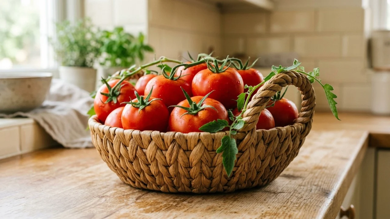 Guarde seus tomates em temperatura ambiente para preservar o sabor e evitar o desperdício em casa.